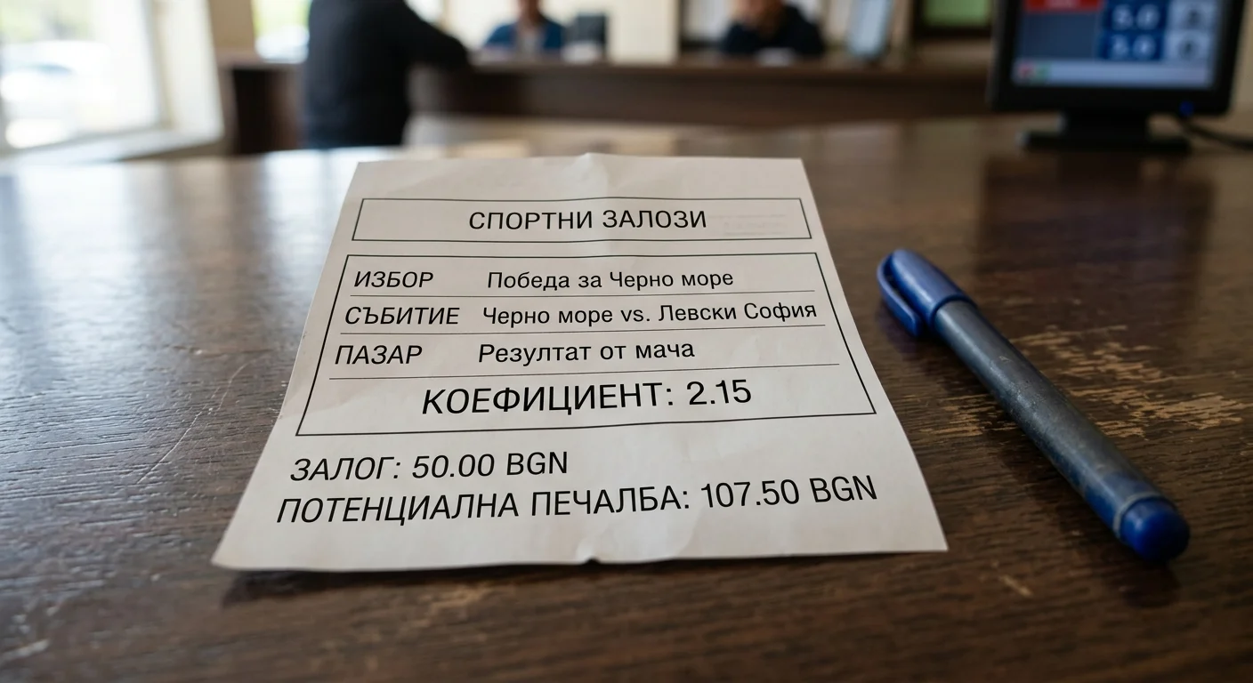 Фиш със залог и коефициент който показва изплащането при печалба