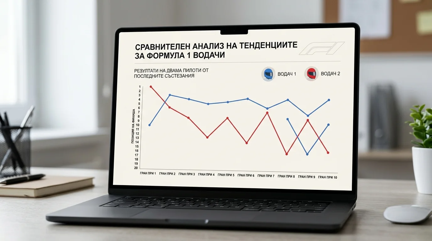 Сравнение на формата на пилот спрямо съотборника му през последните състезания