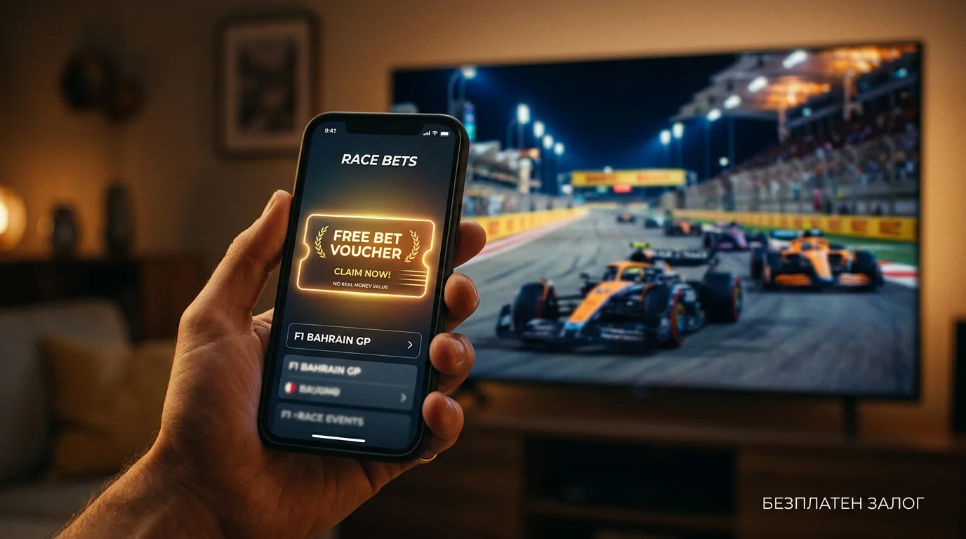 Безплатен залог freebet за гран при на Формула 1 върху мобилен екран