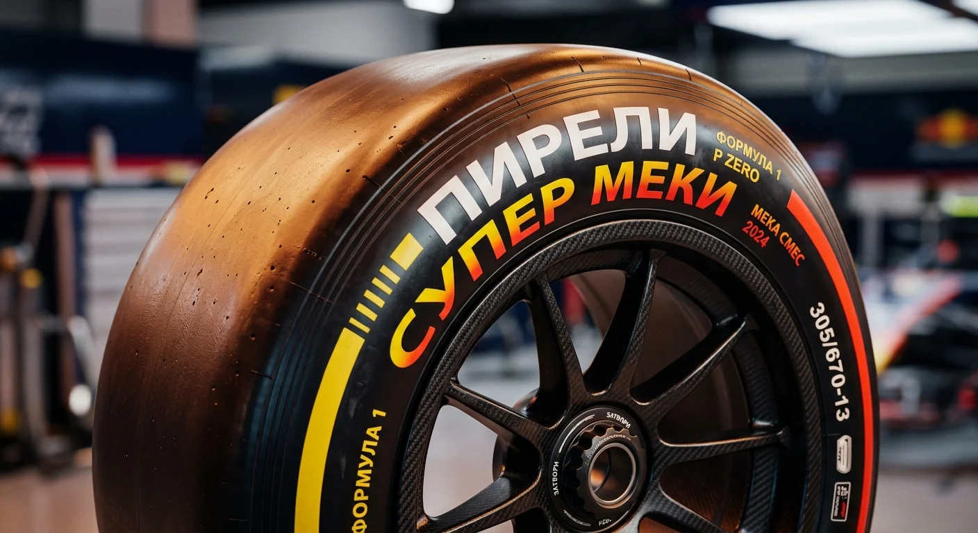 Свежи меки гуми на болид на Формула 1 готови за атака